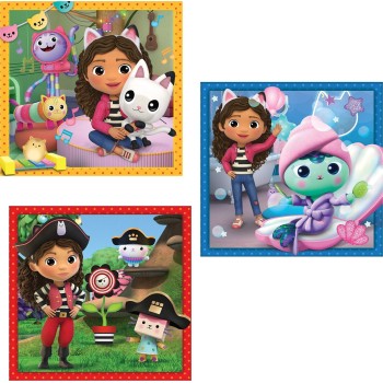 Clementoni Children's Puzzle Super Color Gabbys Dollhouse 3x48 pcs 1200-25300 8005125253005